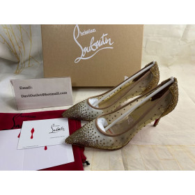 Christian Louboutin Pompen Follies Strass-85mm Versie Goud Strass CL Schoenen