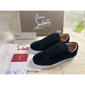 Christian Louboutin Vieira 2 Sneakers Vrouwen Veau Velours Zwart CL Schoenen