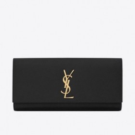 Saint Laurent Kate Clutch Zwart Generfd Leder