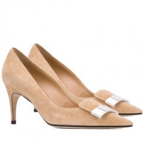 Sergio Rossi SR1 Pompen 75mm Nude Suede