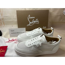Christian Louboutin Lage-top Happyrui Flatscreen Bianco Kalf Sneaker