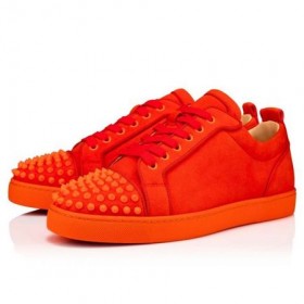 Christian Louboutin Lage-top Louis Junior SP Zonsopgang/sunrise Mat Suede Leer