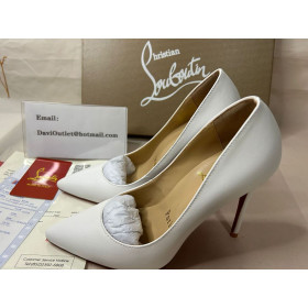 Christian Louboutin Pumps van Kate 100 mm Bianco Leer