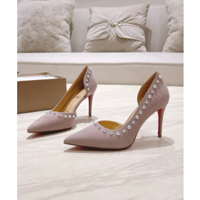 Christian Louboutin Iriza Pumps Spikes 100mm Veau Velours Pink