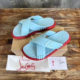 Christian Louboutin Men Slipper Sandals Rubber Blue