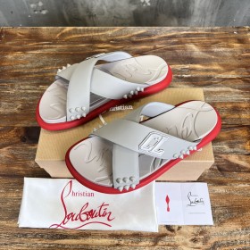 Christian Louboutin Men Slipper Sandals Rubber Gray