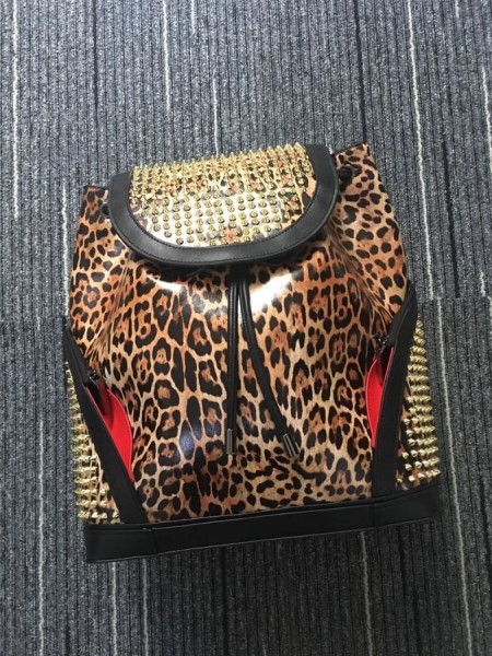 Christian Louboutin Explorafunk Reppu Vasikka Nahka ja Piikit Leopard