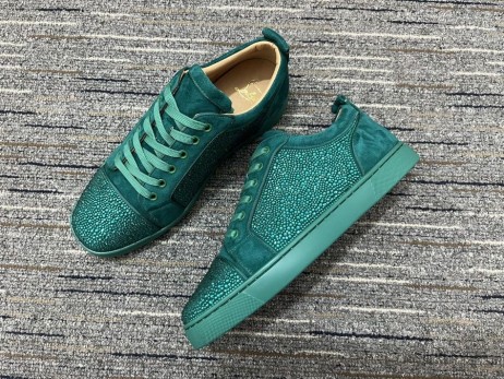 Christian Louboutin Louis Junior Strass Lenkkarit Mokka Nahka Vihreä