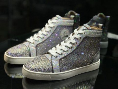 Christian Louboutin Louis Strass High top Miesten Lenkkarit Glitter Nahka Hopea