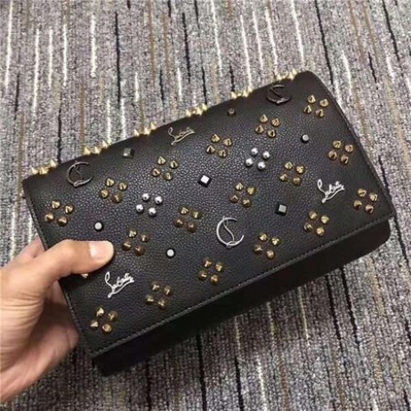 Christian Louboutin Paloma Kytkin Martioitu Vasikan Nahkaa, ja Musta Piikkejä