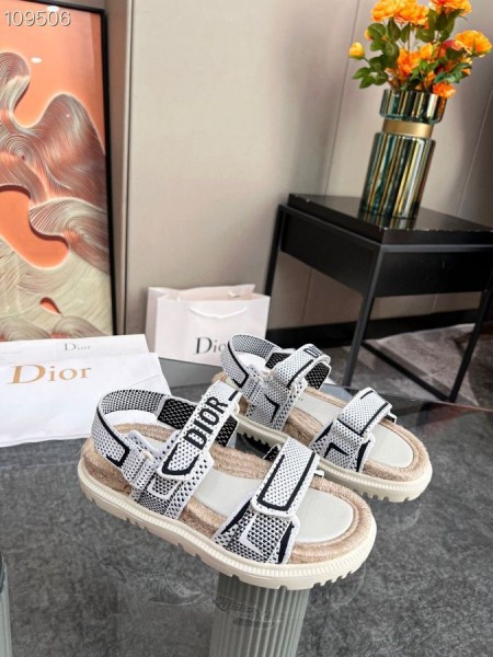 Dior Toimia Sandaali Valkoinen Musta Tekniset Mesh Kumi
