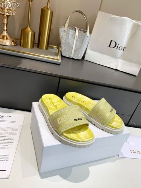 Dior Dwaylle Jardin d'Hiver Puuvilla Kirjailtu Kangas Keltainen