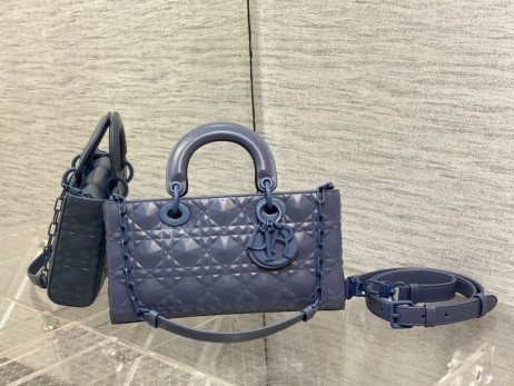 Dior Lady D-Iloa Laukku Sininen Cannage Calfskin Timantti Kuvio
