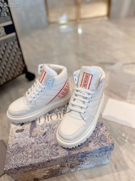 Dior Naisten Lenkkarit Valkoinen High Top Vasikka