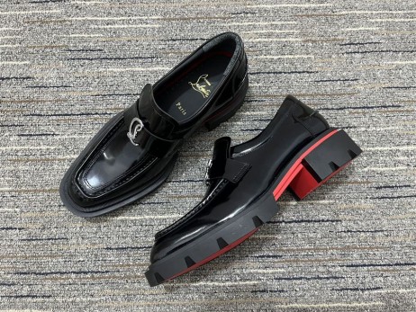 Christian Louboutin CL Moc Raahata Miesten Mokkasiinit Vasikan Nahka Musta