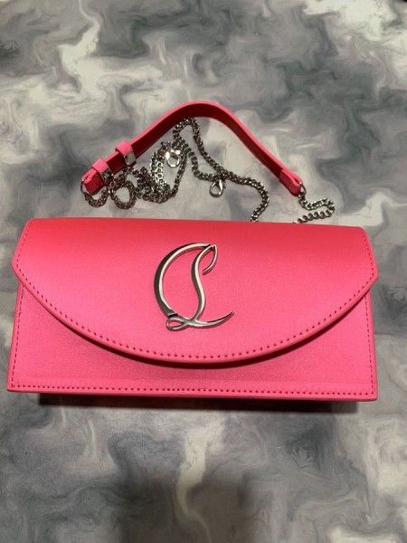 Christian Louboutin Loubi54 Crossbody Kytkin Vasikannahka Rose Pink