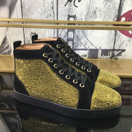 Christian Louboutin Louis Strass Lenkkarit Mokka Vasikka Ja Strass Musta Kulta