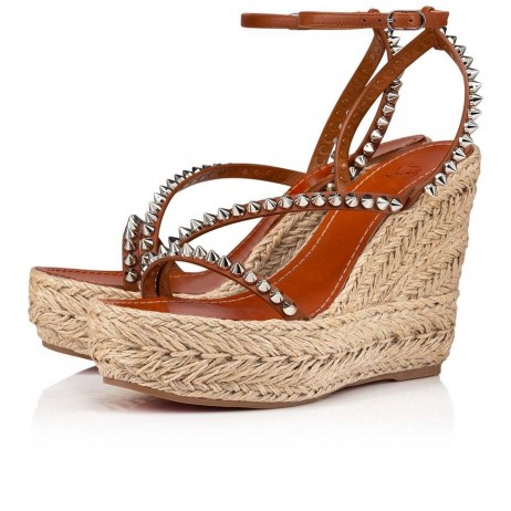Christian Louboutin Malfadina Zeppa Sandaalit 120mm Vasikan Nahka Ruskea
