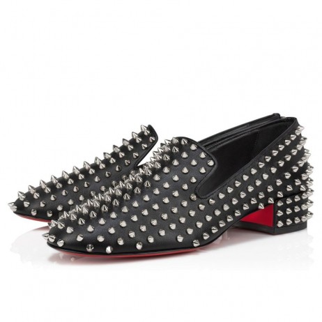 Christian Louboutin Spikeasy 30 mm Naisten Mokkasiinit Nappa Nahka Musta
