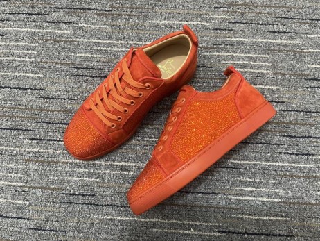 Christian Louboutin Louis Junior Strass Lenkkarit Mokka Nahka Oranssi