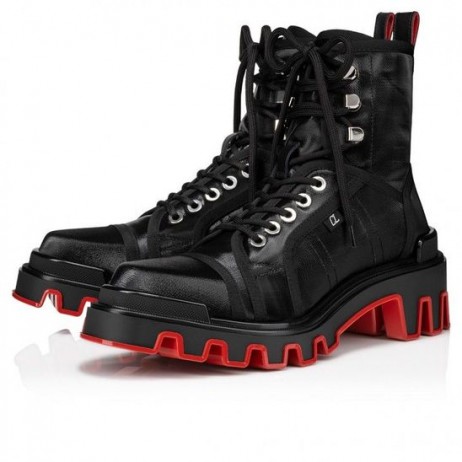Christian Louboutin Panaroot Dune Saappaat Päällystetty Kangas Vasikka Nahkaverhoilu Musta Christian Louboutin Kengät