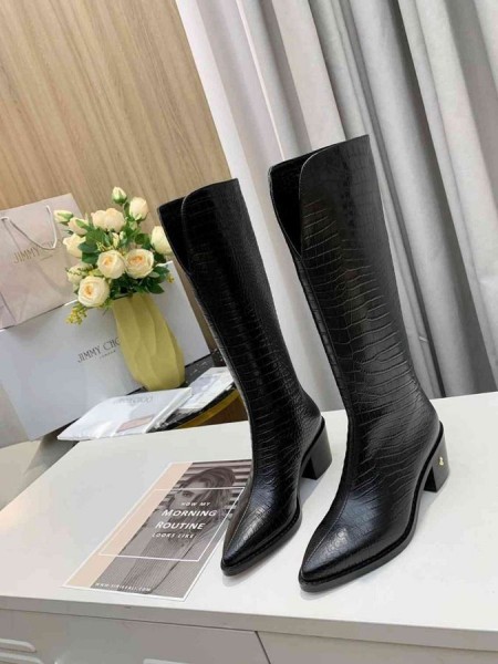 Jimmy Choo Polven Boot 50mm Kohokuvioitu Nahka Musta