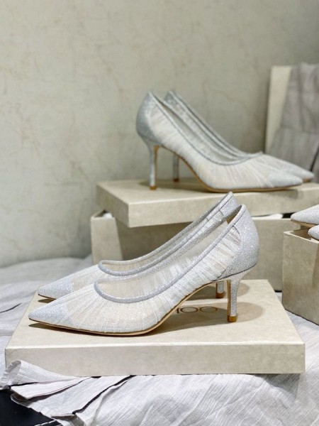 Jimmy Choo Rakkaus 65 Glitter Kangas Pumput Tylli Overlay Hopea