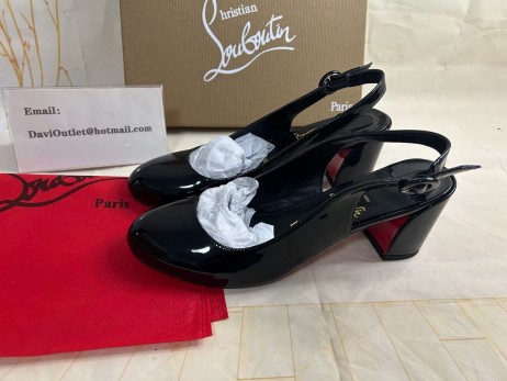 Christian Louboutin Joten Jane Rintareppu 55 Mm Rintareppu Takaisin Pumput Kiiltonahka Musta CL Kengät