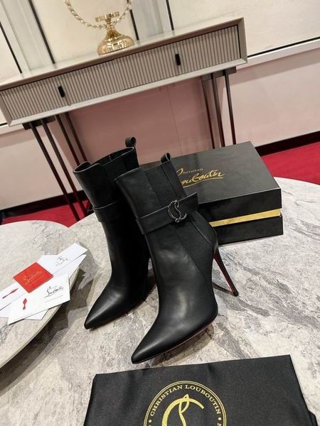 Christian Louboutin Cl Chelsea Nilkan Saappaat 100mm Nahka Musta CL Kengät