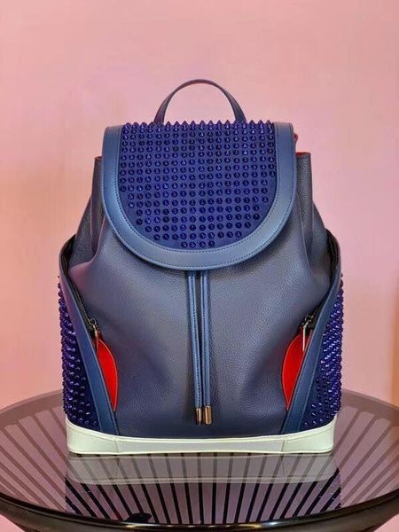 Christian Louboutin Explorafunk Reppu Vasikka Nahka Piikkarit Sininen Christian Louboutin Laukut