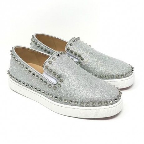Christian Louboutin Pik Vene Calfskin Piikkejä Glitter CL Kengät