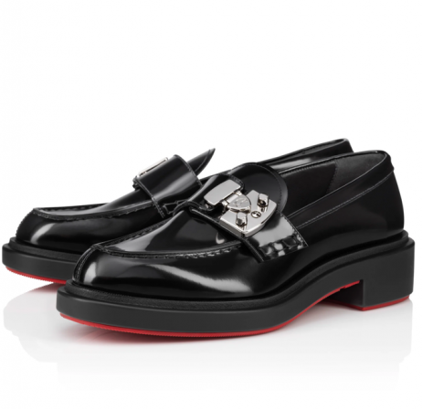 Christian Louboutin Kaupunkien Moc Lukko Mokkasiinit Abrasivato Nahka Musta