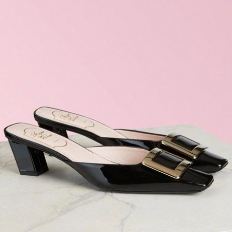 Roger Vivier Belle Vivier Metalli Solki Muulit Musta Kiiltonahka