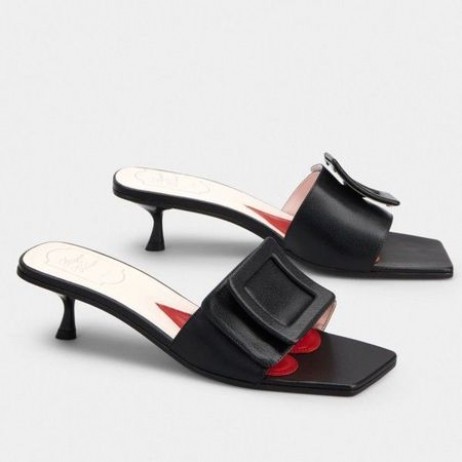Roger Vivier Katettu Solki 45mm Muulit Musta Nahka