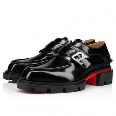 Christian Louboutin Derby Meidän Georges Musta Vasikka Miehille