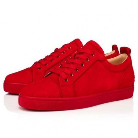 Christian Louboutin Matala-top Hauskaa Louis Junior Punainen Loubi Veau Velours Sneaker