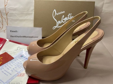 Christian Louboutin Platforms Oma Numero 140 mm Nude Kiiltonahka