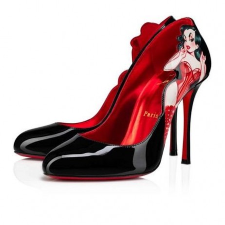 Christian Louboutin Pumppu Pinupina 100mm Musta-multi/lin Psy Loubi Patentti