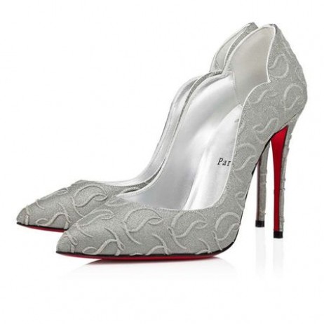 Christian Louboutin Pumput Kuuma Poikasen 100 mm Hopea/lin Hopea Vasikka