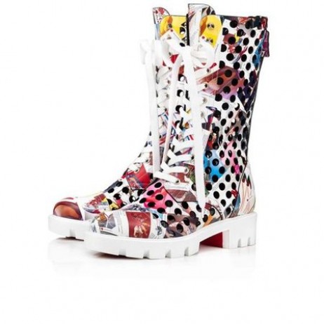 Christian Louboutin Korkea Boot Pavletatana Multi/lin Musta Vasikka