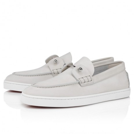Christian Louboutin Chambeliboat Boat Women Shoes Reversed Leather Albatre
