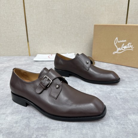 Christian Louboutin Chambelimonk Derbies Calf Leather Chocolate