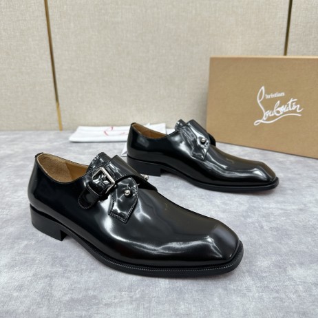 Christian Louboutin Chambelimonk Derbies Patent Leather Black