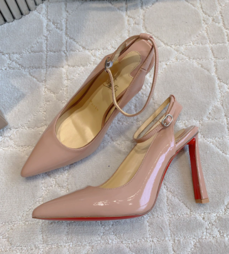Christian Louboutin Condora Strap 100 Mm Pumps Patent Leather Nude