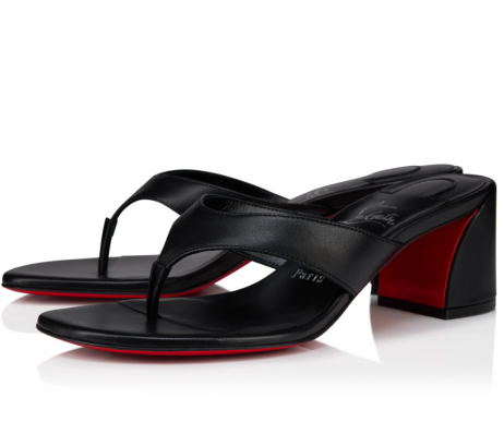 Christian Louboutin Janetonga Thong Mules 55mm Nappa Leather Black