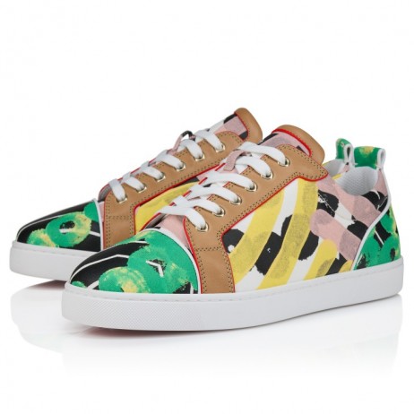 Christian Louboutin Louis Junior Sneakers Gaagal Coated Canvas Citronnade