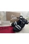 Christian Louboutin Pyraclou 120 mm Espadrilles Glitter Leather Black