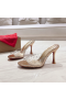 Christian Louboutin Degramule Strass Muulit 85mm Nahka Champagne