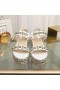 Christian Louboutin Rondaclou Koristellut 60mm Wedge Sandaalit Gold Hardware-Valkoinen