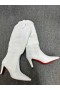 Christian Louboutin Santia Botta 85 Mm Saappaat Veau Velours Valkoinen